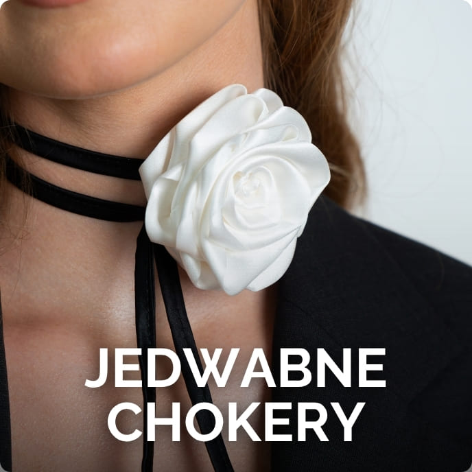 Jedwabne chokery z różą